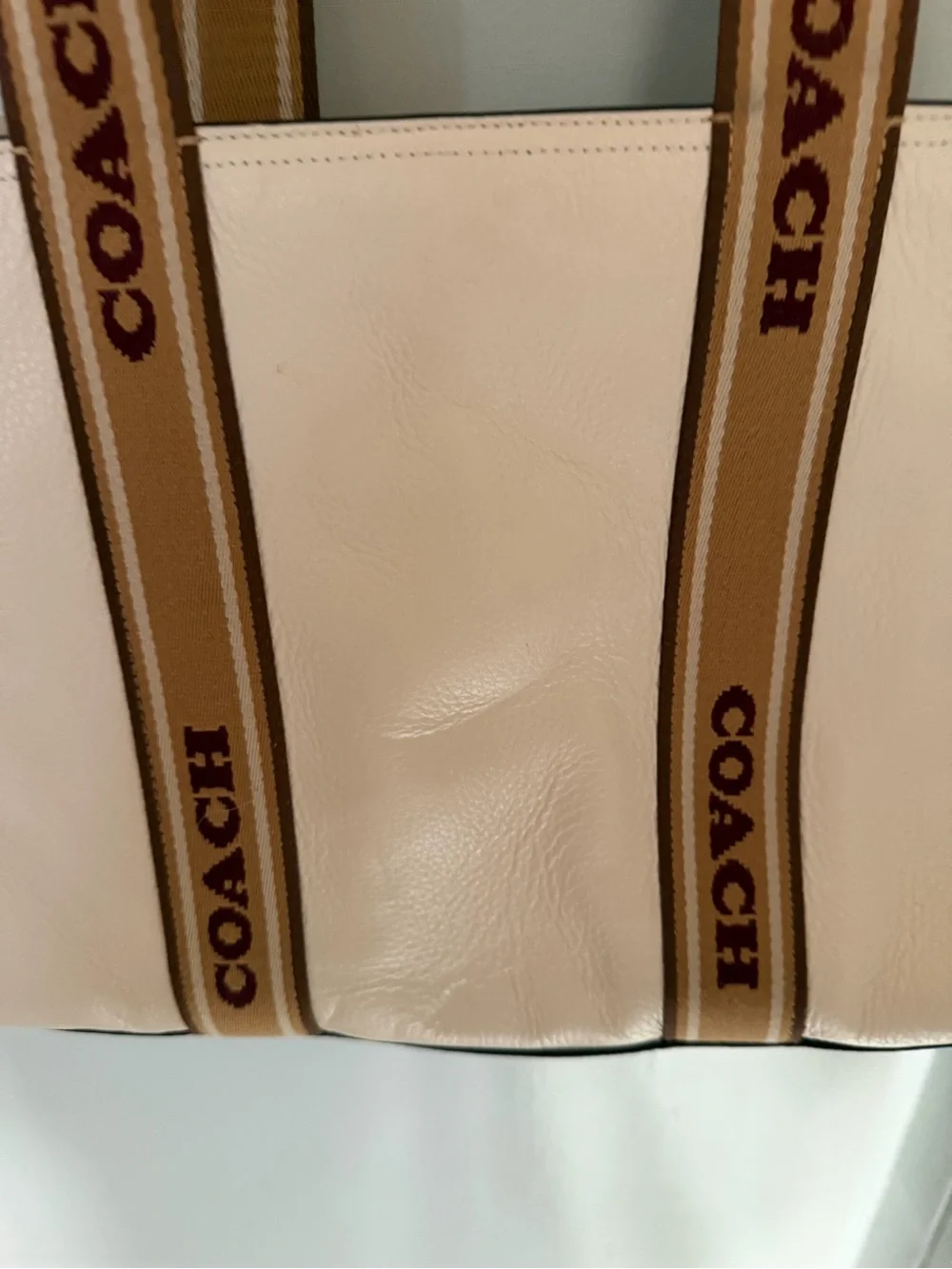 Coach Cream and Tan Interior Tote